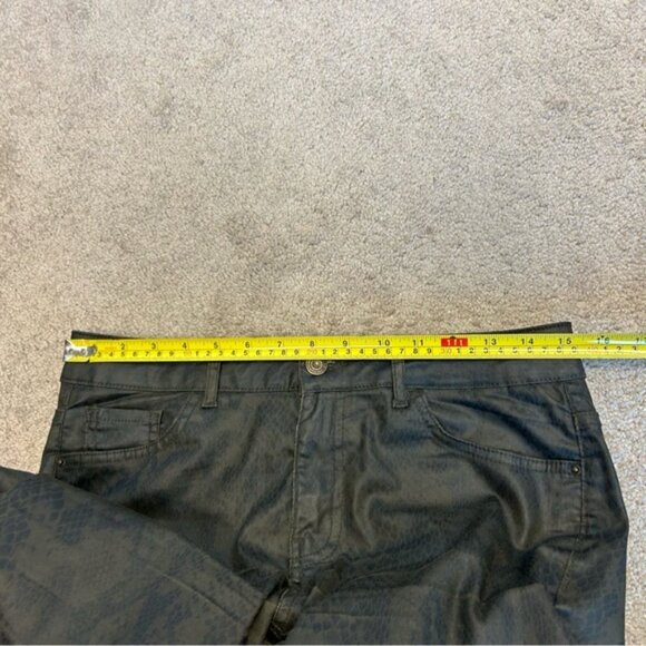 Zara Z1975 Snakeskin Printed Denim Jeans Pants Waxed Finish Sz 6 38 - Picture 12 of 15